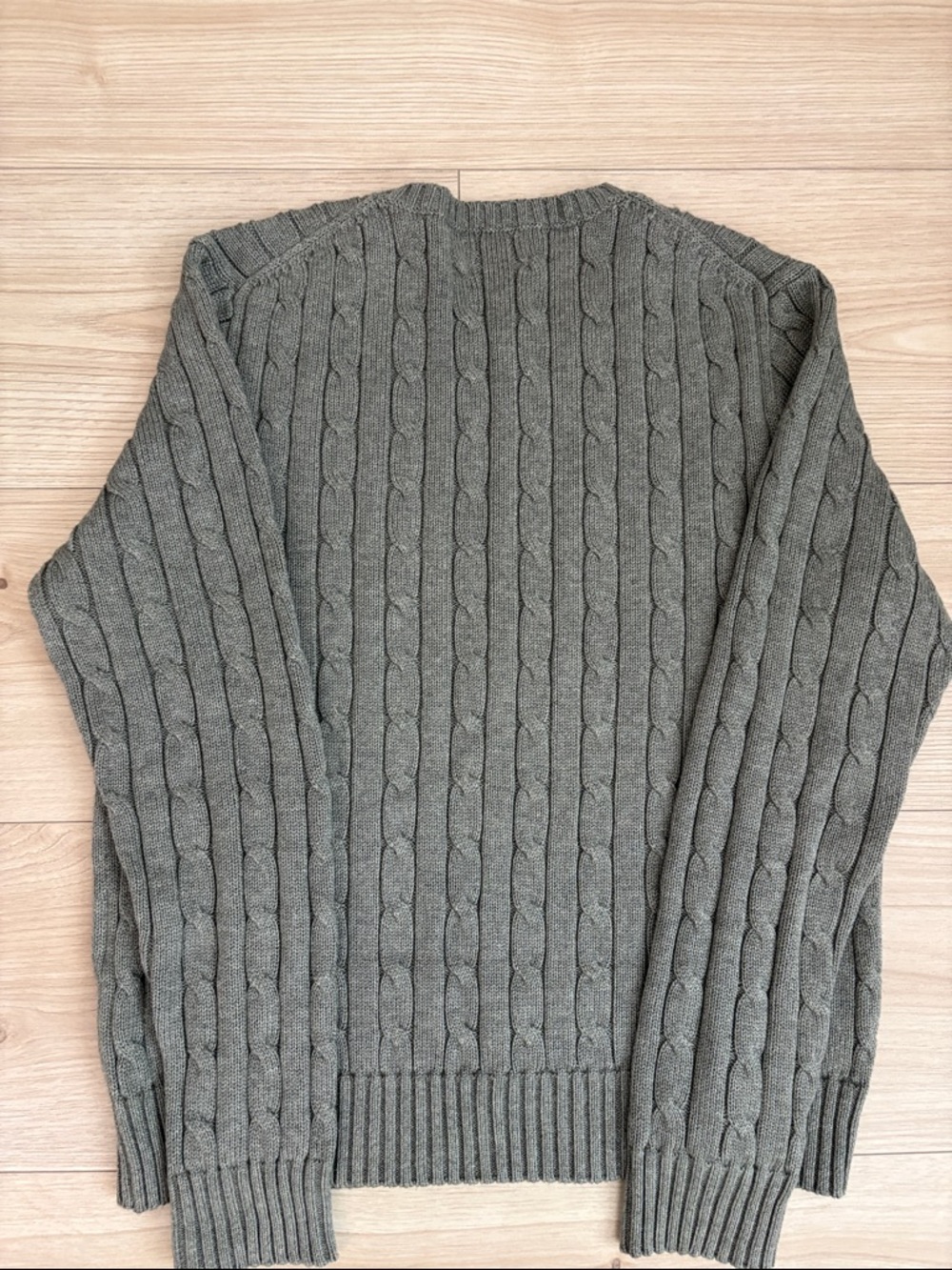 Polo by Ralph Lauren Grey Cable-Knit Crewneck Sweater - Picture 6 of 8